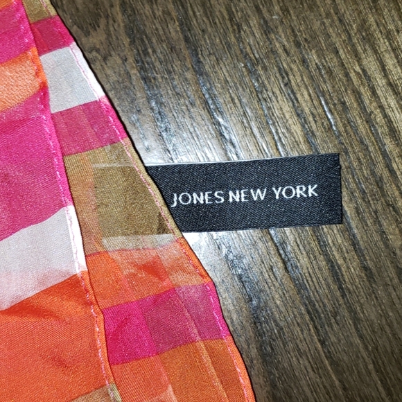 Jones New York Silk Striped Scarf Wrap - Picture 6 of 7